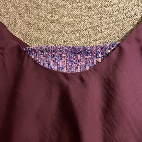 Free People Turn It On Satin Sequin Cami Top Size Large Vetiver Bloom Co… - Picture 8 of 9